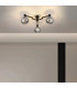 Worcester 62cm Swing Arm Flush Ceiling 3 Light E14 Satin Nickel/Satin Black/Smoke Plated Round Segment Glass-4