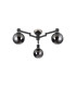 Worcester 62cm Swing Arm Flush Ceiling 3 Light E14 Satin Nickel/Satin Black/Smoke Plated Round Segment Glass-5