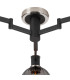 Worcester 62cm Swing Arm Flush Ceiling 3 Light E14 Satin Nickel/Satin Black/Smoke Plated Round Segment Glass-6