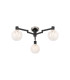 Worcester 62cm Swing Arm Flush Ceiling 3 Light E14 Satin Nickel/Satin Black/White Round Speckled Glass-1