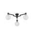 Worcester 62cm Swing Arm Flush Ceiling 3 Light E14 Satin Nickel/Satin Black/White Round Speckled Glass-4