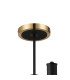 Worcester Swing Arm Semi Ceiling 4 Light E14 Brass/Satin Black/Amber Striped Cylinder Glass-6