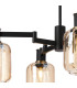 Worcester Swing Arm Semi Ceiling 4 Light E14 Brass/Satin Black/Amber Striped Cylinder Glass-8