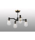 Worcester Swing Arm Semi Ceiling 4 Light E14 Brass/Satin Black/Clear Striped Cylinder Glass-3