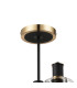 Worcester Swing Arm Semi Ceiling 4 Light E14 Brass/Satin Black/Clear Striped Cylinder Glass-6