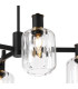 Worcester Swing Arm Semi Ceiling 4 Light E14 Brass/Satin Black/Clear Striped Cylinder Glass-7