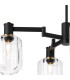 Worcester Swing Arm Semi Ceiling 4 Light E14 Brass/Satin Black/Clear Striped Cylinder Glass-8