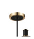 Worcester Swing Arm Semi Ceiling 4 Light E14 Brass/Satin Black/Smoke Striped Cylinder Glass-6