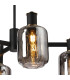 Worcester Swing Arm Semi Ceiling 4 Light E14 Brass/Satin Black/Smoke Striped Cylinder Glass-7