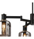 Worcester Swing Arm Semi Ceiling 4 Light E14 Brass/Satin Black/Smoke Striped Cylinder Glass-8