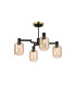 Worcester Swing Arm Semi Ceiling 4 Light E14 Brass/Satin Black/Amber Twisted Cylinder Glass-1