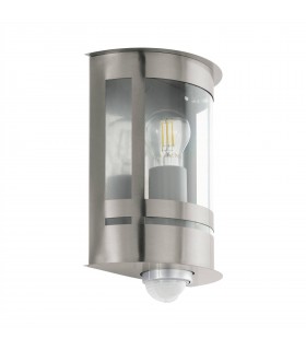 1 Light Outdoor Flush Wall Lantern with PIR Motion + Dawn / Dusk Sensor Stainless Steel IP44, E27 - 1