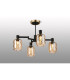 Worcester Swing Arm Semi Ceiling 4 Light E14 Brass/Satin Black/Amber Twisted Cylinder Glass-3