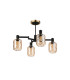 Worcester Swing Arm Semi Ceiling 4 Light E14 Brass/Satin Black/Amber Twisted Cylinder Glass-5