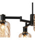 Worcester Swing Arm Semi Ceiling 4 Light E14 Brass/Satin Black/Amber Twisted Cylinder Glass-8