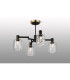 Worcester Swing Arm Semi Ceiling 4 Light E14 Brass/Satin Black/Clear Twisted Cylinder Glass-3