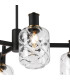 Worcester Swing Arm Semi Ceiling 4 Light E14 Brass/Satin Black/Clear Twisted Cylinder Glass-7
