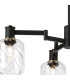 Worcester Swing Arm Semi Ceiling 4 Light E14 Brass/Satin Black/Clear Twisted Cylinder Glass-8