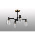 Worcester Swing Arm Semi Ceiling 4 Light E14 Brass/Satin Black/Clear Twisted Cylinder Glass-9
