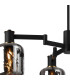 Worcester Swing Arm Semi Ceiling 4 Light E14 Brass/Satin Black/Smoke Twisted Cylinder Glass-8