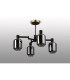 Worcester Swing Arm Semi Ceiling 4 Light E14 Brass/Satin Black/Smoke Twisted Cylinder Glass-9