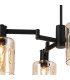 Worcester Swing Arm Semi Ceiling 4 Light E14 Brass/Satin Black/Amber Uniform Dimple Cylinder Glass-8