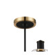Worcester Swing Arm Semi Ceiling 4 Light E14 Brass/Satin Black/Clear Uniform Dimple Cylinder Glass-6
