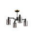 Worcester Swing Arm Semi Ceiling 4 Light E14 Brass/Satin Black/Smoke Uniform Dimple Cylinder Glass-5