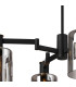 Worcester Swing Arm Semi Ceiling 4 Light E14 Brass/Satin Black/Smoke Uniform Dimple Cylinder Glass-8