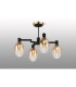 Worcester Swing Arm Semi Ceiling 4 Light E14 Brass/Satin Black/Amber Fade Wine Glass Glass-3