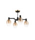 Worcester Swing Arm Semi Ceiling 4 Light E14 Brass/Satin Black/Amber Fade Wine Glass Glass-6