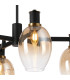 Worcester Swing Arm Semi Ceiling 4 Light E14 Brass/Satin Black/Amber Fade Wine Glass Glass-8