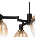 Worcester Swing Arm Semi Ceiling 4 Light E14 Brass/Satin Black/Amber Fade Wine Glass Glass-9