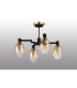 Worcester Swing Arm Semi Ceiling 4 Light E14 Brass/Satin Black/Amber Fade Wine Glass Glass-10