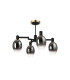 Worcester Swing Arm Semi Ceiling 4 Light E14 Brass/Satin Black/Smoke Fade Wine Glass Glass-5