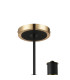 Worcester Swing Arm Semi Ceiling 4 Light E14 Brass/Satin Black/Smoke Fade Wine Glass Glass-6
