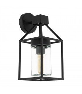 1 Light Outdoor Wall Lantern Black IP44, E27 - 1