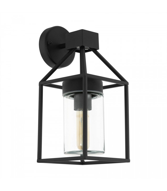 1 Light Outdoor Wall Lantern Black IP44, E27 - 1