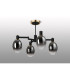 Worcester Swing Arm Semi Ceiling 4 Light E14 Brass/Satin Black/Smoke Fade Wine Glass Glass-9