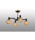 Worcester 55cm Swing Arm Semi Ceiling 4 Light E14 Brass/Satin Black/Amber Plated Round Segment Glass-3