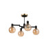 Worcester 55cm Swing Arm Semi Ceiling 4 Light E14 Brass/Satin Black/Amber Plated Round Segment Glass-4