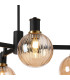 Worcester 55cm Swing Arm Semi Ceiling 4 Light E14 Brass/Satin Black/Amber Plated Round Segment Glass-6