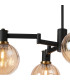 Worcester 55cm Swing Arm Semi Ceiling 4 Light E14 Brass/Satin Black/Amber Plated Round Segment Glass-7