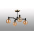 Worcester 55cm Swing Arm Semi Ceiling 4 Light E14 Brass/Satin Black/Amber Plated Round Segment Glass-9