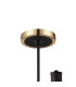 Worcester 55cm Swing Arm Semi Ceiling 4 Light E14 Brass/Satin Black/Clear Round Textured Diamond Pattern Glass-5