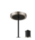 Worcester Swing Arm Semi Ceiling 4 Light E14 Satin Nickel/Satin Black/Amber Striped Cylinder Glass-5