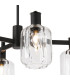 Worcester Swing Arm Semi Ceiling 4 Light E14 Satin Nickel/Satin Black/Clear Striped Cylinder Glass-5