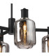 Worcester Swing Arm Semi Ceiling 4 Light E14 Satin Nickel/Satin Black/Smoke Striped Cylinder Glass-6
