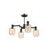 Worcester Swing Arm Semi Ceiling 4 Light E14 Satin Nickel/Satin Black/Amber Twisted Cylinder Glass-1