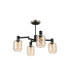 Worcester Swing Arm Semi Ceiling 4 Light E14 Satin Nickel/Satin Black/Amber Twisted Cylinder Glass-4